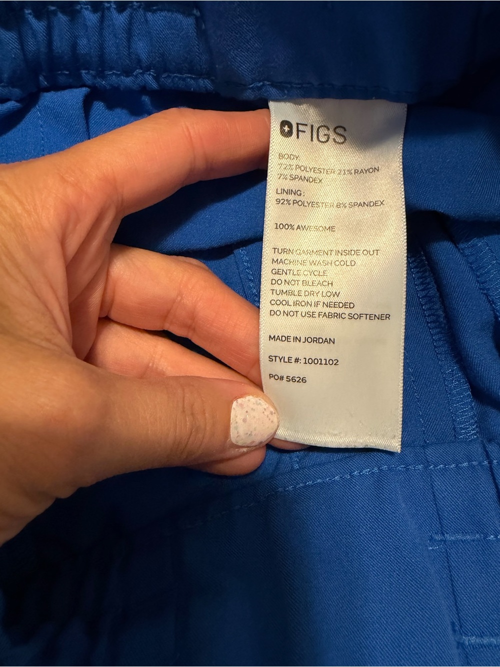 FIGS Straight-Leg Scrub Pants in Royal Blue - Picture 5 of 5